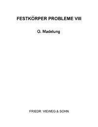 Immagine di copertina: Festkörper Probleme VIII 9780080131092