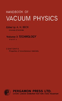 Cover image: Handbook of Vacuum Physics 9780080110509