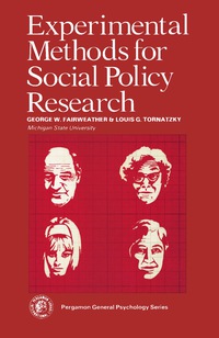 Imagen de portada: Experimental Methods for Social Policy Research 9780080212371