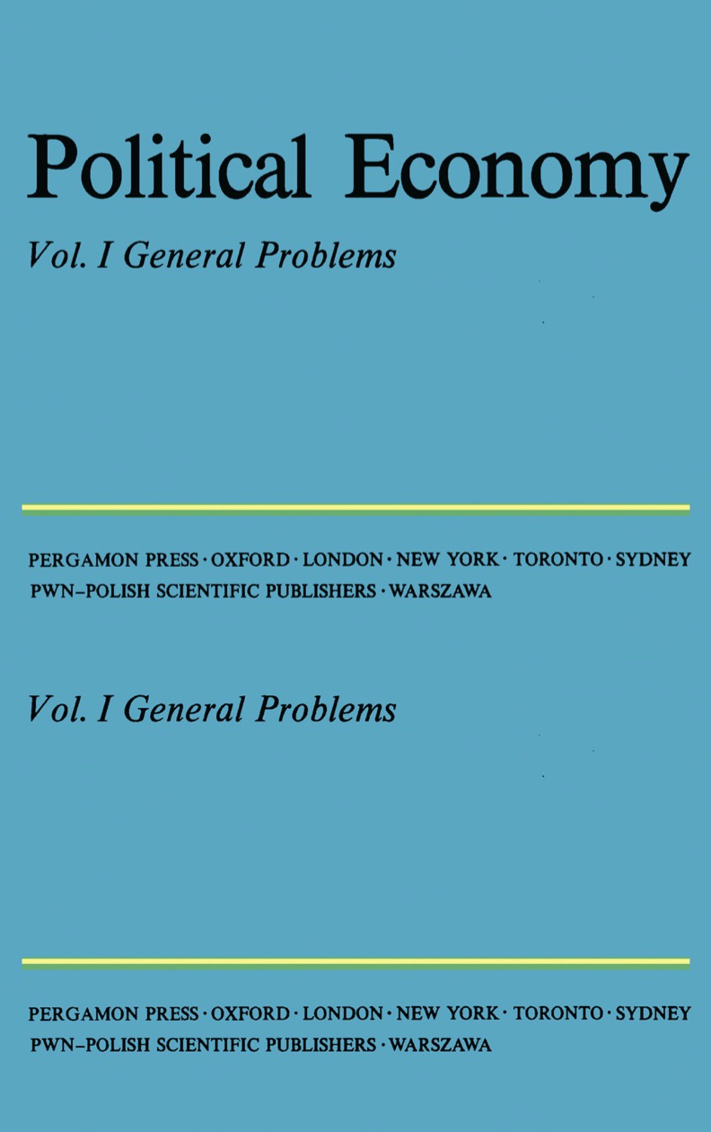 General Problems Political Economy