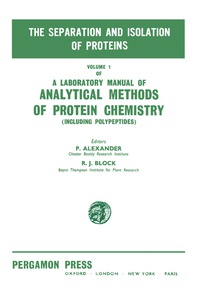 Imagen de portada: The Separation and Isolation of Proteins 9780080092560