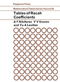 Omslagafbeelding: Tables of Racah Coefficients 9780080098791