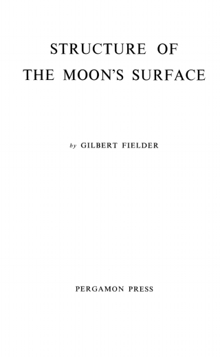 Omslagafbeelding: Structure of the Moon's Surface 9780080135205