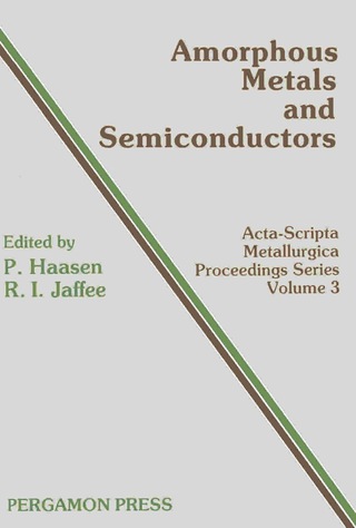 Imagen de portada: Amorphous Metals and Semiconductors 9780080343341