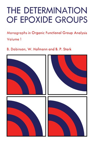 Omslagafbeelding: The Determination of Epoxide Groups 9780080127880