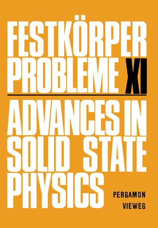Titelbild: Festkörper Probleme XI 9780080175935
