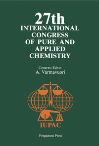Imagen de portada: 27th International Congress of Pure and Applied Chemistry 9780080239361