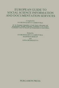 Imagen de portada: European Guide to Social Science Information and Documentation Services 9780080289274
