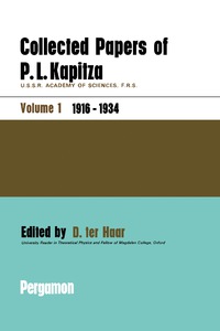 Cover image: Collected Papers of P.L. Kapitza 9780080107448