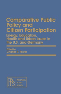 Omslagafbeelding: Comparative Public Policy and Citizen Participation 9780080246246