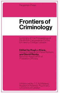 Cover image: Frontiers of Criminology 9780080115795
