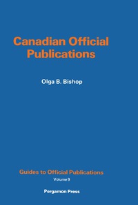 Omslagafbeelding: Canadian Official Publications 9780080246970