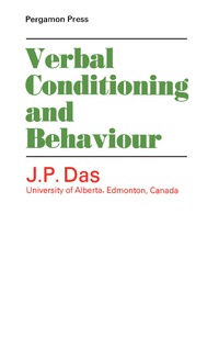 Imagen de portada: Verbal Conditioning and Behaviour 9780080128184