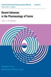 Cover image: Recent Advances in the Pharmacology of Toxins 9780080108117