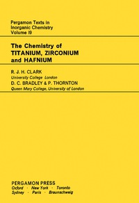 Omslagafbeelding: The Chemistry of Titanium, Zirconium and Hafnium 9780080188645