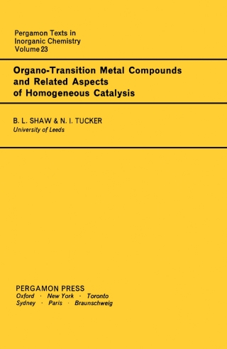 表紙画像: Organo-Transition Metal Compounds and Related Aspects of Homogeneous Catalysis 9780080188720