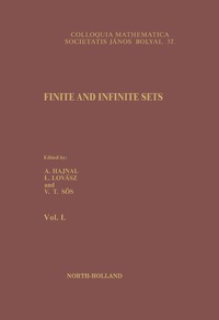 صورة الغلاف: Finite and Infinite Sets 9780444868930
