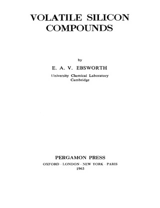 Cover image: Volatile Silicon Compounds 9780080098654