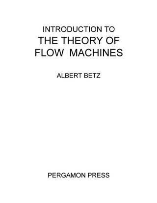 Omslagafbeelding: Introduction to the Theory of Flow Machines 9780080114330