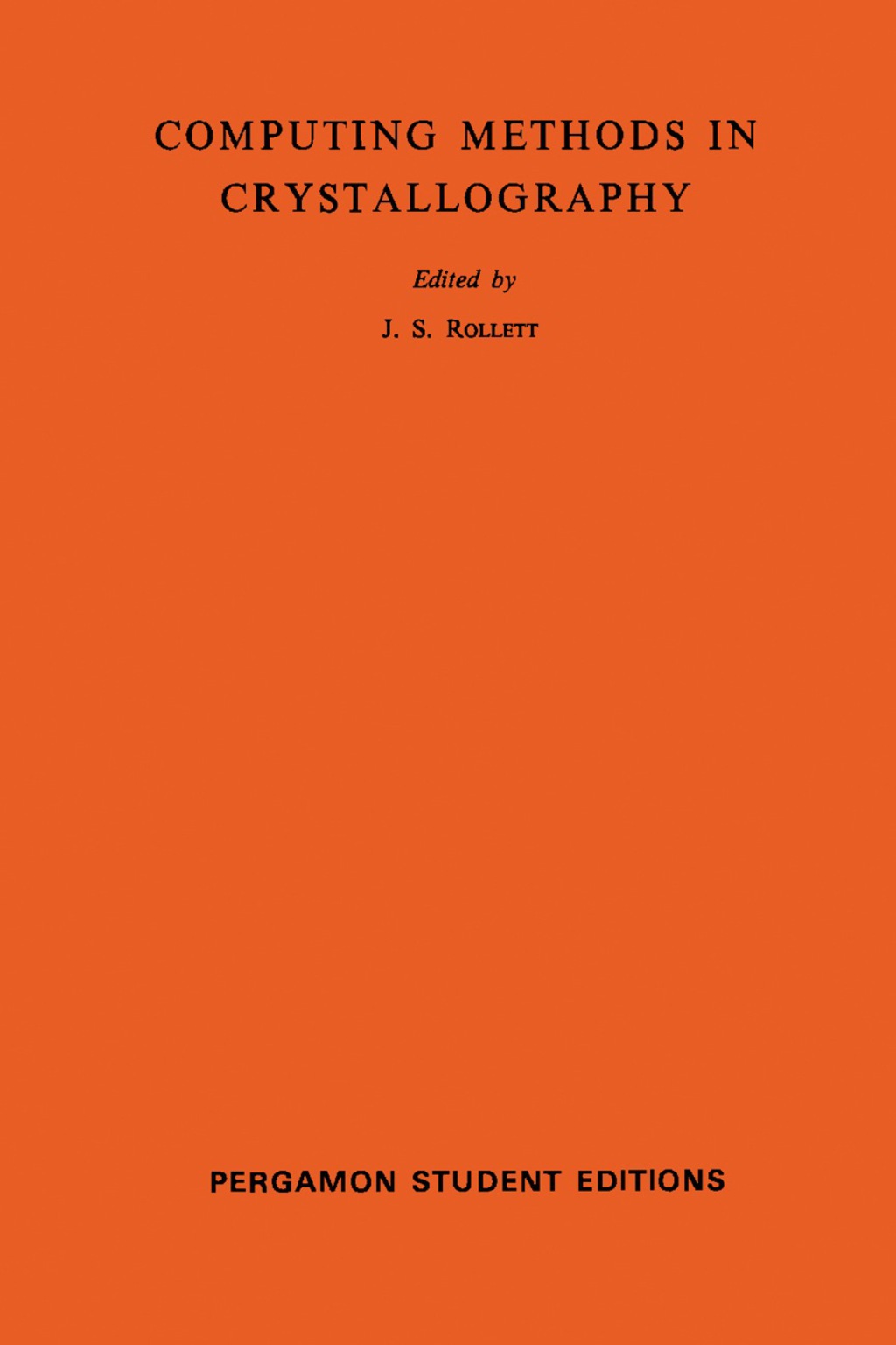 Computing Methods in Crystallography (eBook)