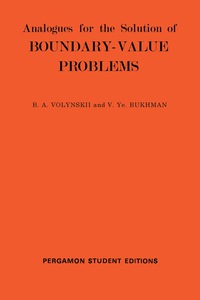 Immagine di copertina: Analogues for the Solution of Boundary-Value Problems 9780080138046
