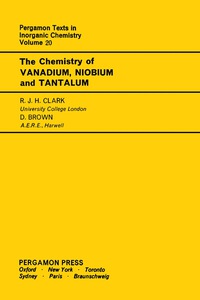 Titelbild: The Chemistry of Vanadium, Niobium and Tantalum 9780080188652