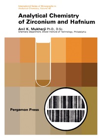 Cover image: Analytical Chemistry of Zirconium and Hafnium 9780080068862