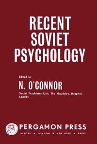 Cover image: Recent Soviet Psychology 9780080095752