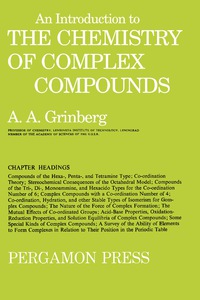 Imagen de portada: An Introduction to the Chemistry of Complex Compounds 9780080096377