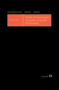 Immagine di copertina: Tables of Normalized Associated Legendre Polynomials 9780080097237