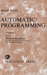 Omslagafbeelding: Annual Review in Automatic Programming 9780080097633