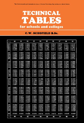 Imagen de portada: Technical Tables for Schools and Colleges 9780080104812
