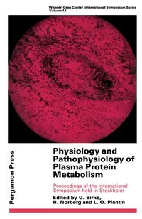 Cover image: Physiology and Pathophysiology of Plasma Protein Metabolism 9780080129655