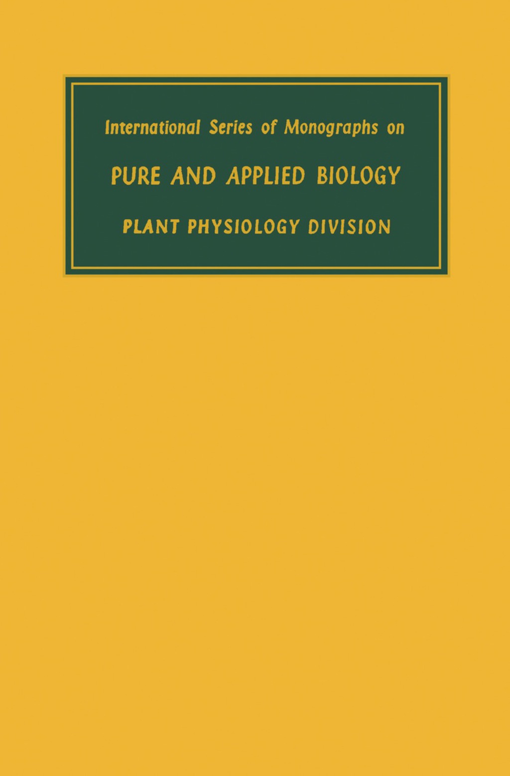 Mineral Salts Absorption in Plants International Series of Monographs on Pure and Applied Biology: Plant Physiology