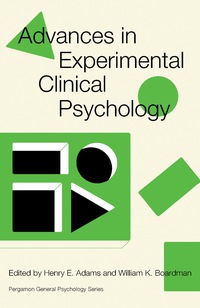 Omslagafbeelding: Advances in Experimental Clinical Psychology 9780080163994