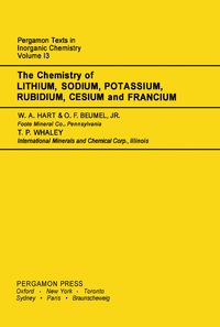 Omslagafbeelding: The Chemistry of Lithium, Sodium, Potassium, Rubidium, Cesium and Francium 9780080187990