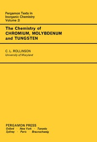 Imagen de portada: The Chemistry of Chromium, Molybdenum and Tungsten 9780080188683