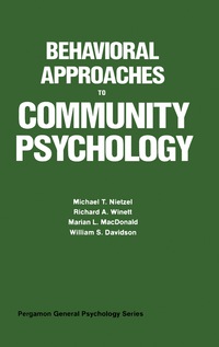 صورة الغلاف: Behavioral Approaches to Community Psychology 9780080203768