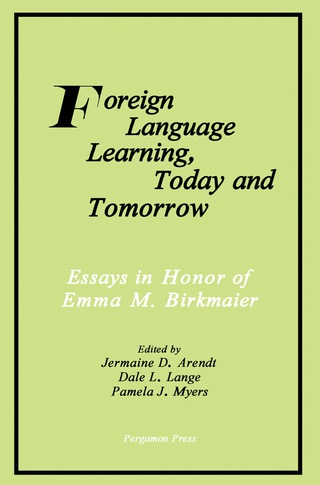 Cover image: Foreign Language Learning, Today and Tomorrow 9780080246284