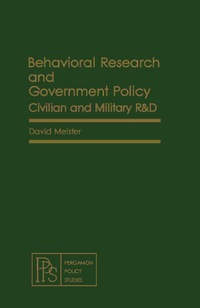 صورة الغلاف: Behavioral Research and Government Policy 9780080246598