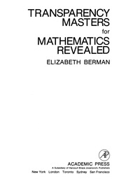 Imagen de portada: Transparency Masters for Mathematics Revealed 9780120924561