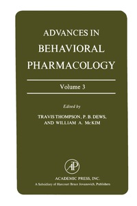 Cover image: Advances in Behavioral Pharmacology 9780120047031