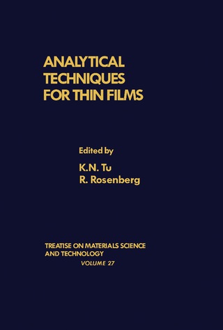Cover image: Analytical Techniques for Thin Films 9780123418272