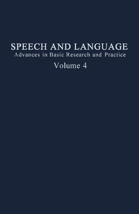 Cover image: Speech and Language 9780126086041