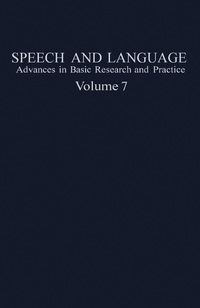Titelbild: Speech and Language 9780126086072