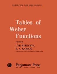 Imagen de portada: Tables of Weber Functions 9781483197883