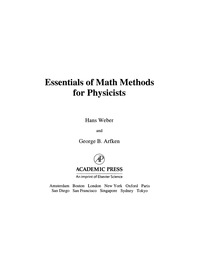 Cover image: Essentials of Math Methods for Physicists 9781483200590