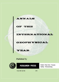 Cover image: Annals of the International Geophysical Year 9781483213071