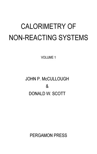 Immagine di copertina: Calorimetry of Non-Reacting Systems 9781483213279
