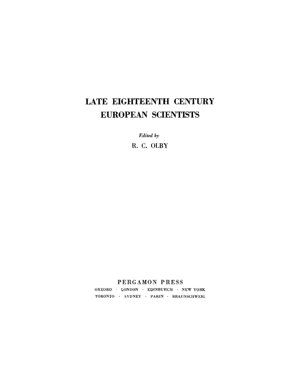 Late Eighteenth Century European Scientists Volume 2